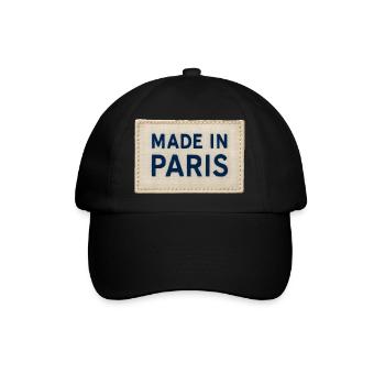 Made in Paris Fabric Patch - Baseballkappe - Schwarz/Schwarz - Vorne
