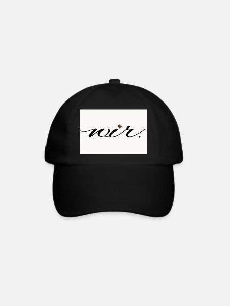 wir. – modernes Liebesstatement Shirt - Baseballkappe - Schwarz/Schwarz
