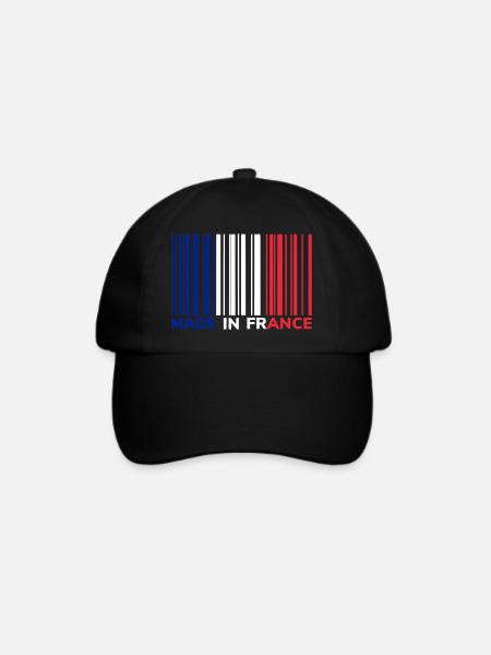 Barcode hergestellt in Frankreich - Baseballkappe - Schwarz/Schwarz