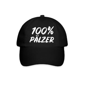 Pfalz Pfälzer 100% Pälzer  - Baseballkappe - Schwarz/Schwarz - Vorne