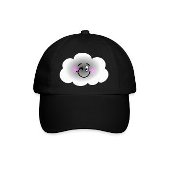 Glückliche Wolke - Baseballkappe - Schwarz/Schwarz - Vorne