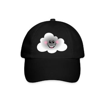 Glückliche Wolke - Baseballkappe - Schwarz/Schwarz - Vorne