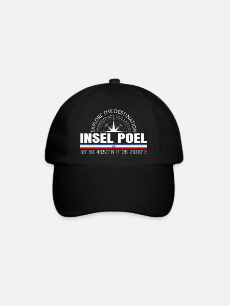 Insel Poel - Baseballkappe - Schwarz/Schwarz