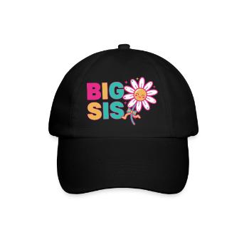 Geschlechterenthüllung BIG SIS Big Sister Babyparty - Baseballkappe - Schwarz/Schwarz - Vorne