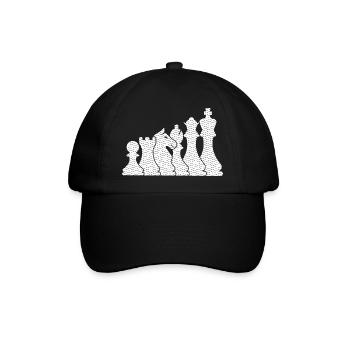 Schach Design Mit Schachfiguren Für Schachspieler - Baseballkappe - Schwarz/Schwarz - Vorne
