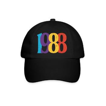 Geboren 1988 Geburtstagsgeschenk Geburtstag 88 - Baseballkappe - Schwarz/Schwarz - Vorne