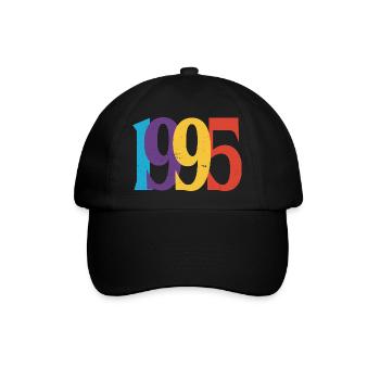Geboren 1995 Geburtstagsgeschenk Geburtstag 95 - Baseballkappe - Schwarz/Schwarz - Vorne