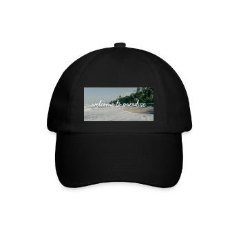 welcome to paradise | Paradise | Strand - Baseballkappe - Schwarz/Schwarz - Vorne