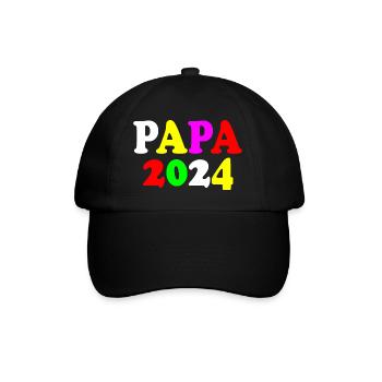 Papa 2024 - Baseballkappe - Schwarz/Schwarz - Vorne