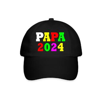 Papa 2024 - Baseballkappe - Schwarz/Schwarz - Vorne