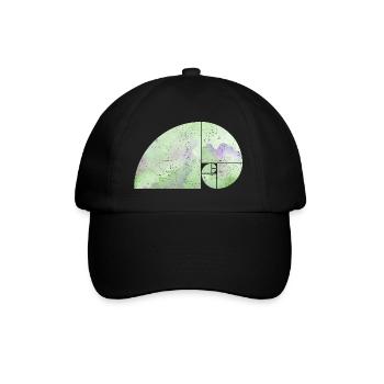 Fibonacci Spiral Elephant - Golden Ratio grungy 3 - Baseballkappe - Schwarz/Schwarz - Vorne
