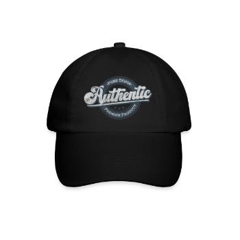 Authentisches reines Denim-Premiumprodukt retroblau - Baseballkappe - Schwarz/Schwarz - Vorne