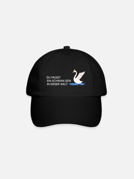 Schwan "Schwan sein" Naturmotto Vogelfrei Schwäne - Baseballkappe - Schwarz/Schwarz
