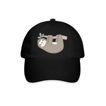 Faultier - Baseballkappe - Schwarz/Schwarz - Vorne