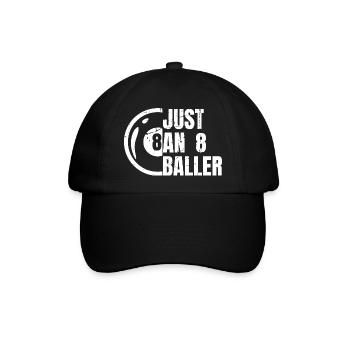 8 Ball Billard Spieler - Baseballkappe - Schwarz/Schwarz - Vorne