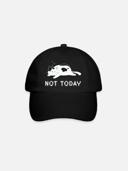 Nicht heute faule Katze - Baseballkappe - Schwarz/Schwarz