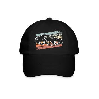 E-Auto Elektroauto - Baseballkappe - Schwarz/Schwarz - Vorne