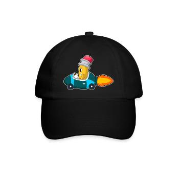Bleistift Auto - Baseballkappe - Schwarz/Schwarz - Vorne