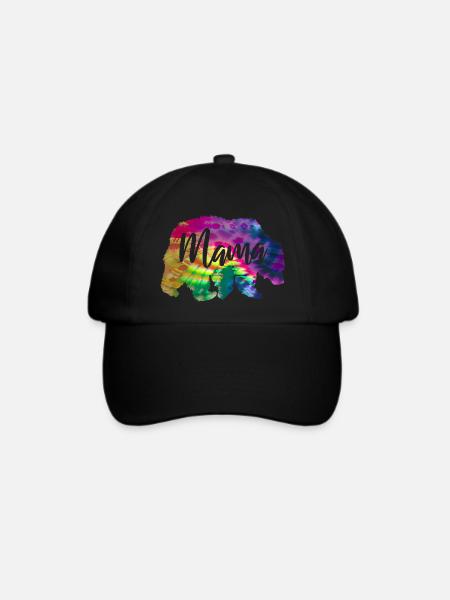 Mamabär Bärin Tie Dye Batik Bär - Baseballkappe - Schwarz/Schwarz