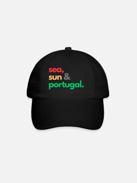 Meer, Sonne & Portugal. - Baseballkappe - Schwarz/Schwarz