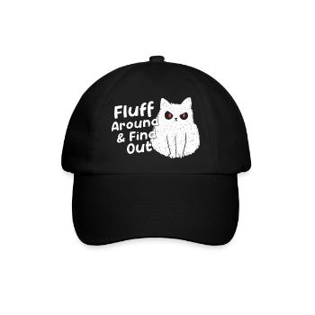 Lustiger Flaum und finde es heraus, süßes Kätzchen, - Baseballkappe - Schwarz/Schwarz - Vorne