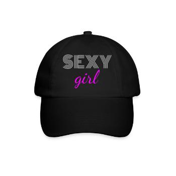 Sexy Mädchen - Baseballkappe - Schwarz/Schwarz - Vorne