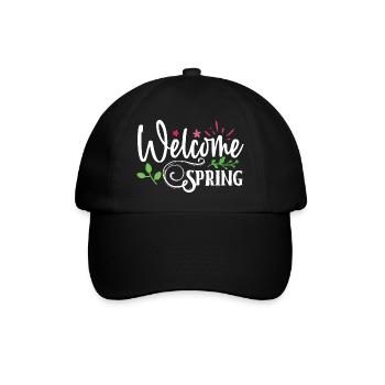 Willkommen Frühling - Baseballkappe - Schwarz/Schwarz - Vorne