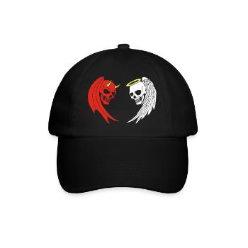 Engel und Dämon Skelett - Baseballkappe - Schwarz/Schwarz - Vorne