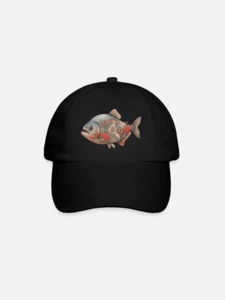 Yakuza Piranha - Baseballkappe - Schwarz/Schwarz