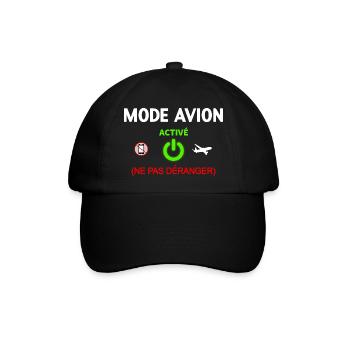 Design Mode Flugzeug Aktivierung Spaß - Baseballkappe - Schwarz/Schwarz - Vorne