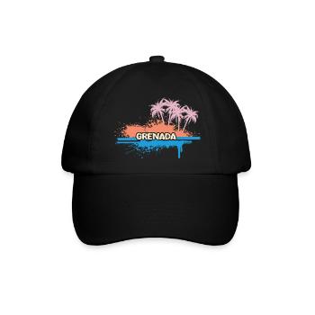 Geschenk für Grenada - Baseballkappe - Schwarz/Schwarz - Vorne