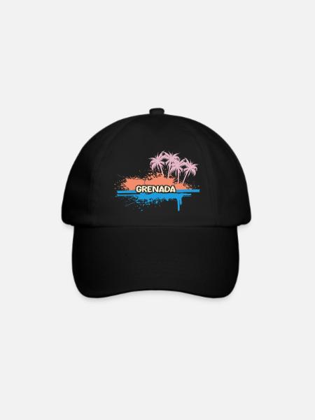 Geschenk für Grenada - Baseballkappe - Schwarz/Schwarz