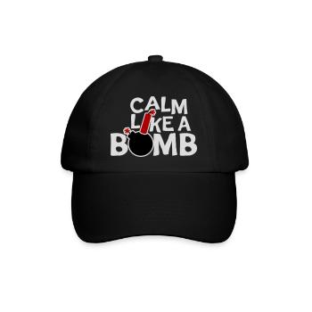Calm Like Bomb Paradox Ironie Humor Explosiv Witz - Baseballkappe - Schwarz/Schwarz - Vorne