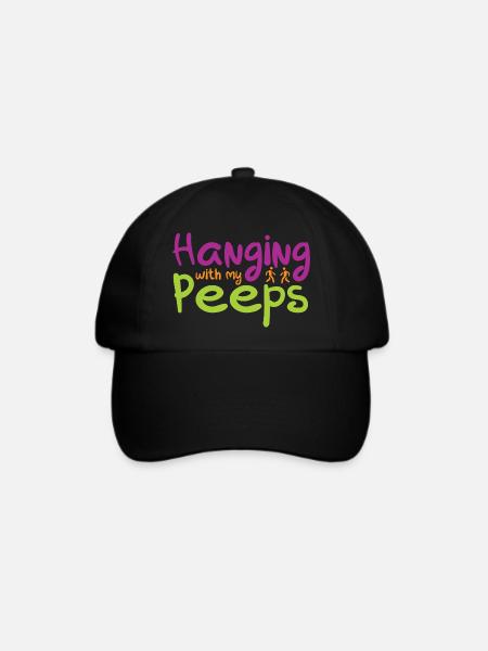 Hanging with my Peeps - Baseballkappe - Schwarz/Schwarz