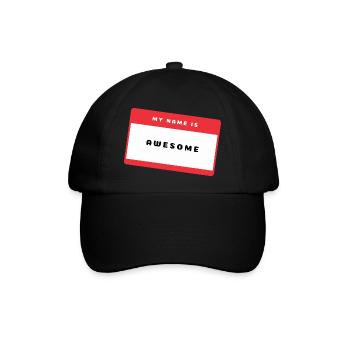 Awesome Namensschild - Baseballkappe - Schwarz/Schwarz - Vorne
