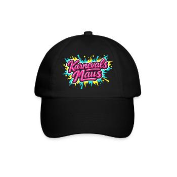 Karnevalsmaus Lustig Süß Party Geschenk - Baseballkappe - Schwarz/Schwarz - Vorne