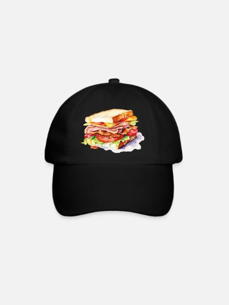 Sandwich Illustration - Baseballkappe - Schwarz/Schwarz
