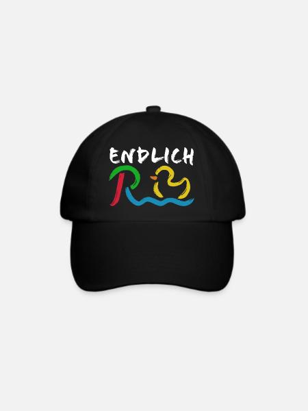 Endlich Rente - Ruhestand - Pension - Baseballkappe - Schwarz/Schwarz