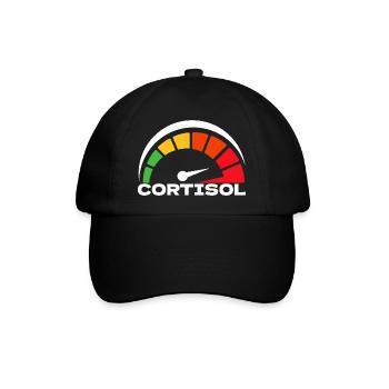 Lustiges, niedriges Cortisol, urkomisches, stressfreies Cortisol - Baseballkappe - Schwarz/Schwarz - Vorne