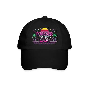 Forever 80s Neon Retro - Baseballkappe - Schwarz/Schwarz - Vorne
