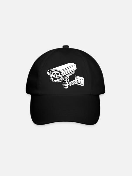 Humor makabre Überwachungskamera Gothic Skull - Baseballkappe - Schwarz/Schwarz