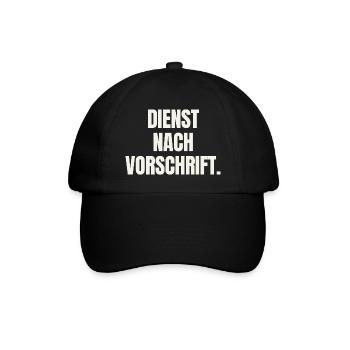 Dienst nach Vorschrift - Beamter Amt Spruch - Baseballkappe - Schwarz/Schwarz - Vorne