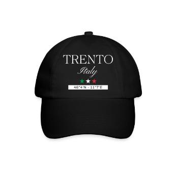 Trient Italien Souvenir – Reise minimalistisch - Baseballkappe - Schwarz/Schwarz - Vorne
