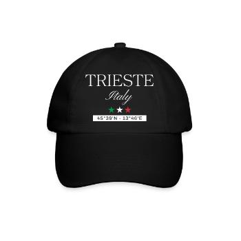 Triest Italien Souvenir – Reise minimalistisch - Baseballkappe - Schwarz/Schwarz - Vorne