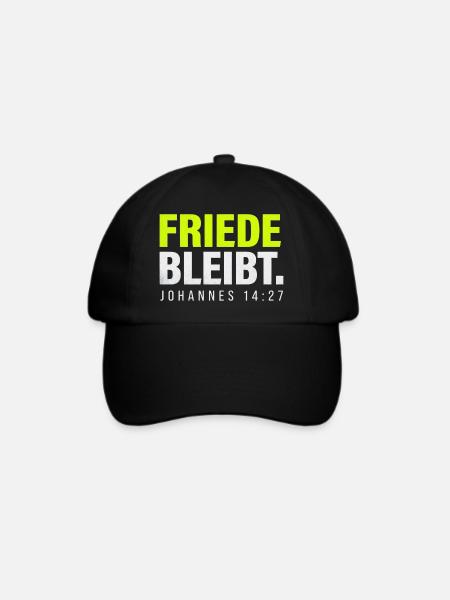 Friede bleibt – Johannes 14,27 - Baseballkappe - Schwarz/Schwarz