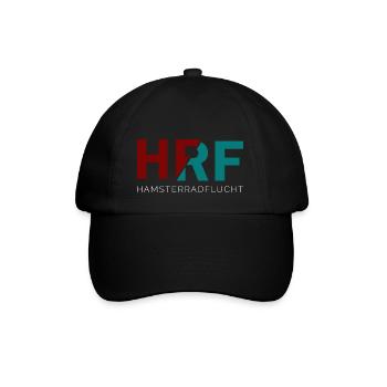 Hamsterradflucht - befreie Dich aus dem Hamsterrad - Baseballkappe - Schwarz/Schwarz - Vorne