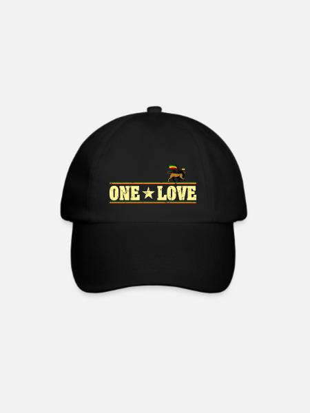 One Love Reggae Lion - Baseballkappe - Schwarz/Schwarz
