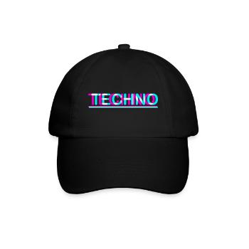 Techno Rave Festival Electro Musik Raver - Baseballkappe - Schwarz/Schwarz - Vorne