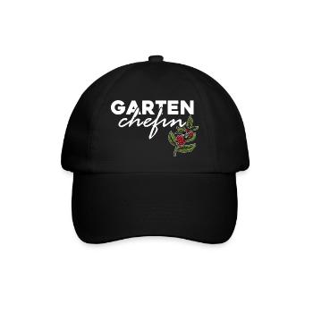 Garten Chefin - Baseballkappe - Schwarz/Schwarz - Vorne
