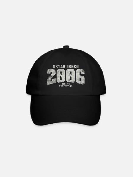 Jahrgang 2006 geboren Vintage Geburtstag Geschenk - Baseballkappe - Schwarz/Schwarz
